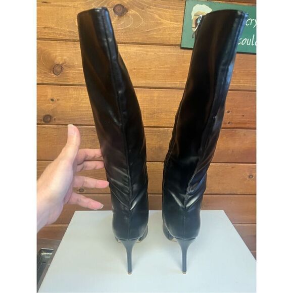 No Brand Faux Soft Leather Heeled Boots Sz 42 (10) NWOT - Picture 3 of 8